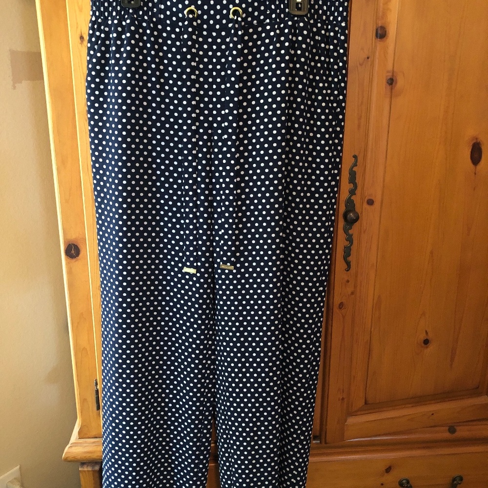 Michael Kors navy blue with white polka dots pants